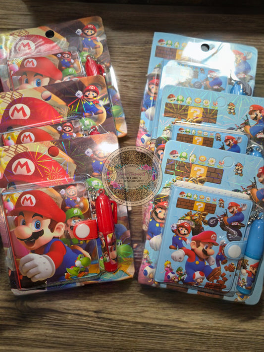 Mario Brothers Notebook and Pen Keychain