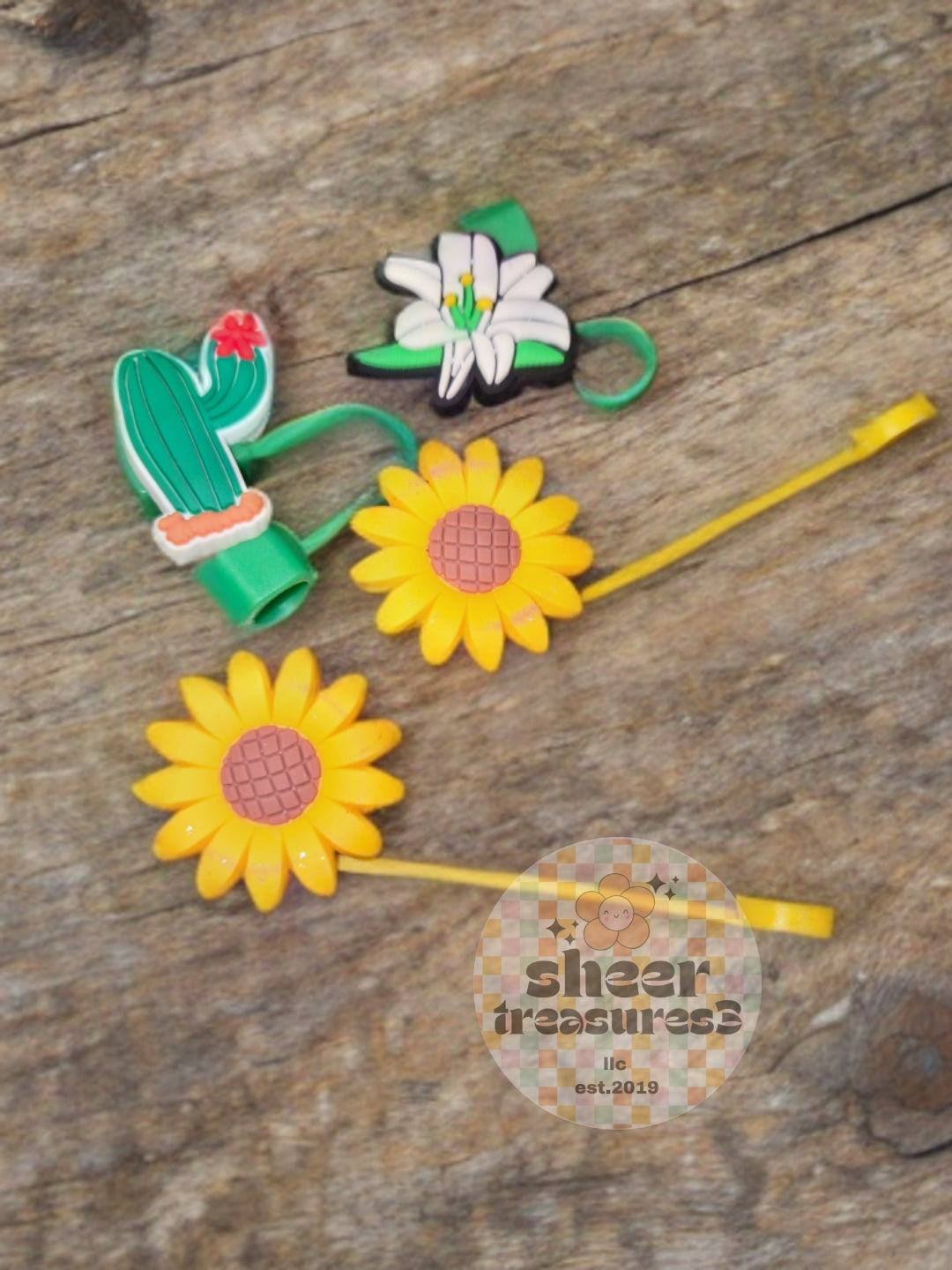 Flower and Plant Straw Toppers