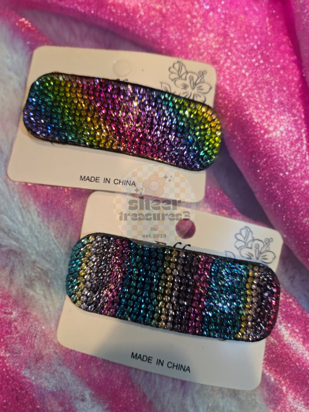 Rainbow Shimmer Hair Clip