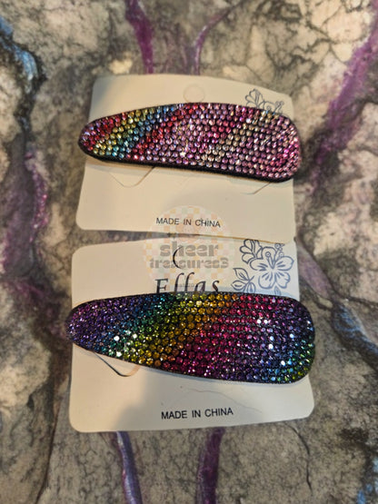 Rainbow Shimmer Hair Clip